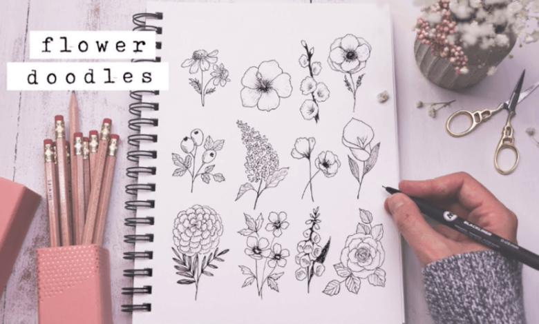 Aesthetic:8dnoz8bjgnc= Flower Doodles