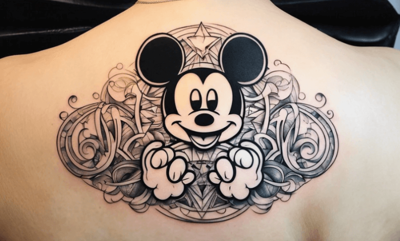 Outline:-Ftiu68bx90= Mickey Mouse Tattoo